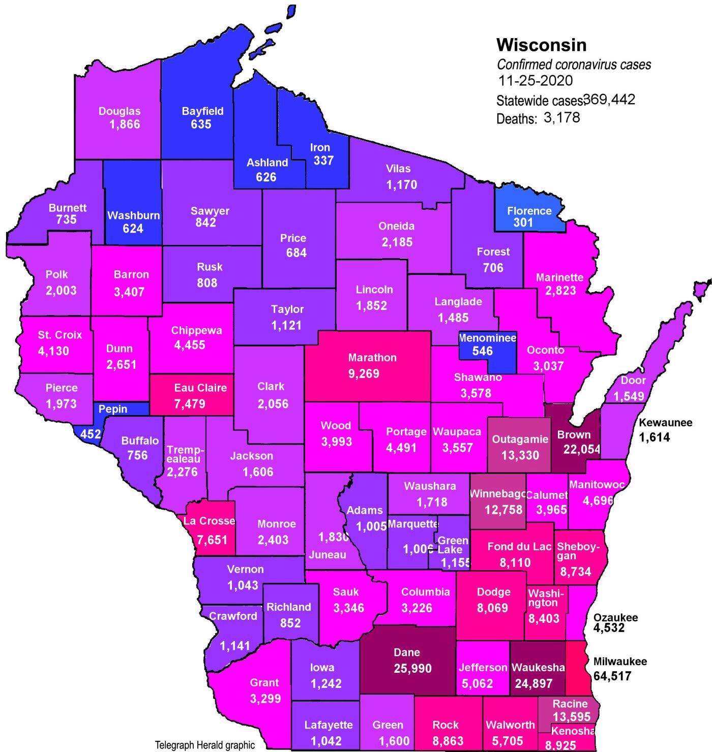 Where is COVID in Wisconsin? (11-25-20)